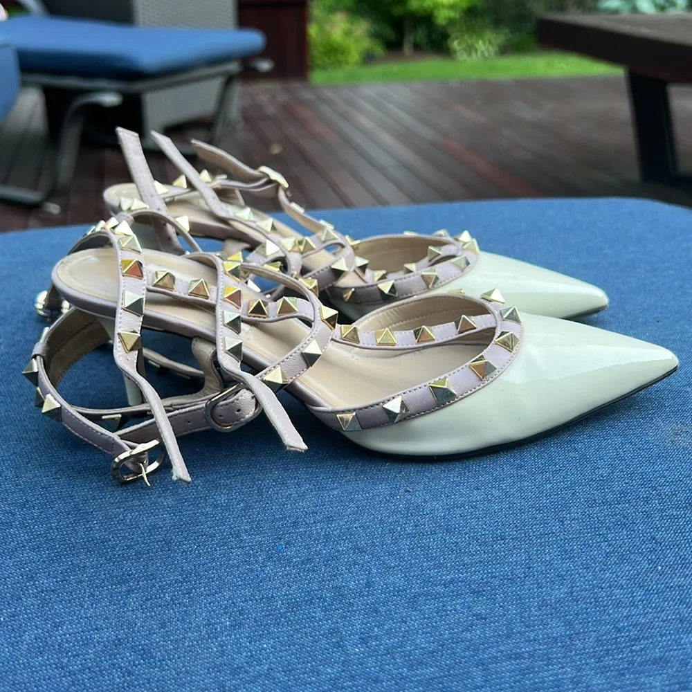 Rockstud Caged 65 Leather Ankle Strap Pump - Picture 5 of 12